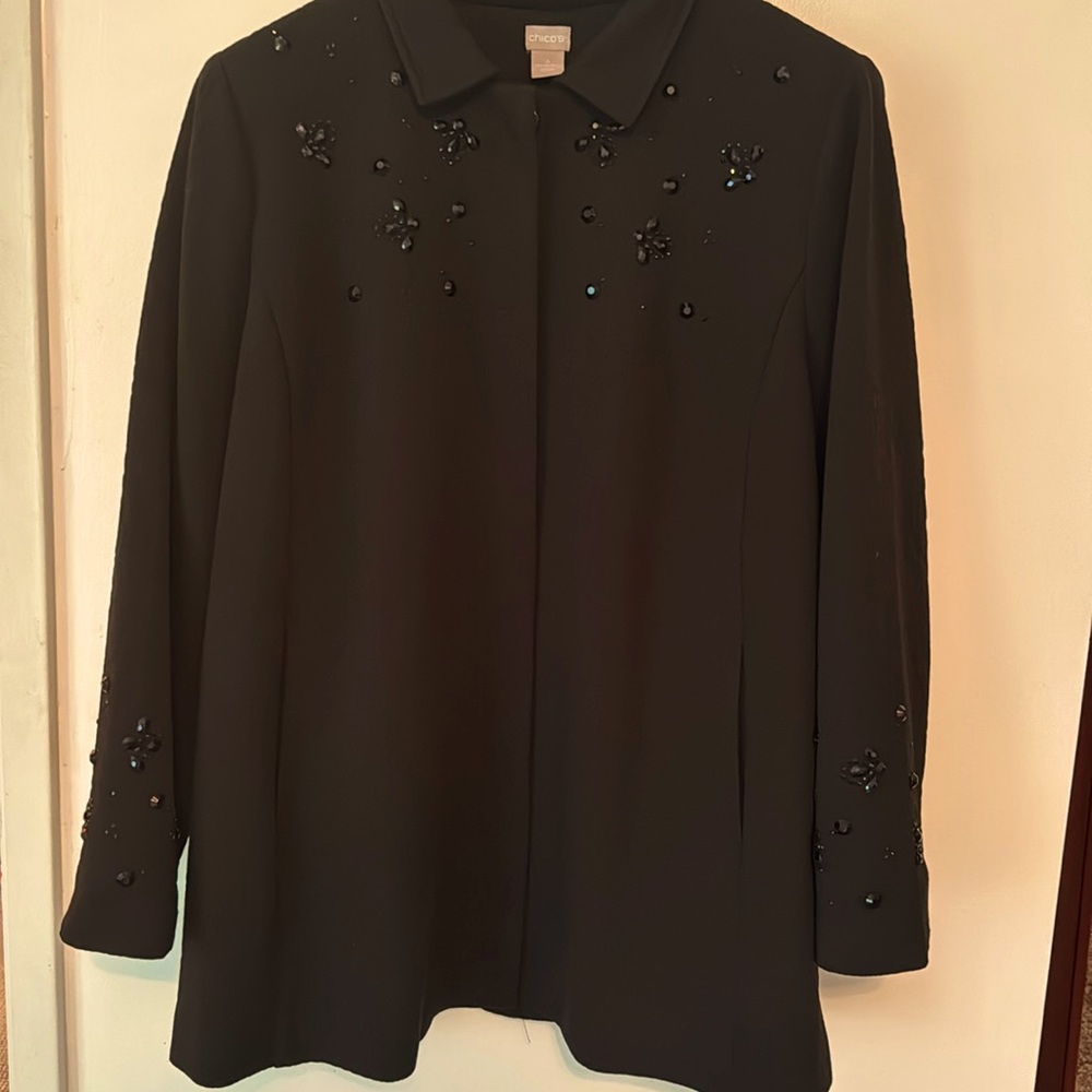 Black cocktail jacket with beautiful black beading